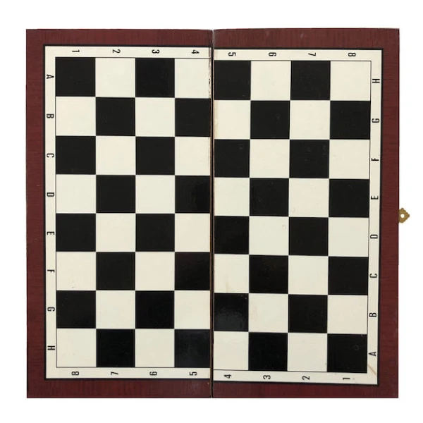 WOODEN BOARD GAME CHESS-BACKGAMMON-CHECKERS - 2 COLORS