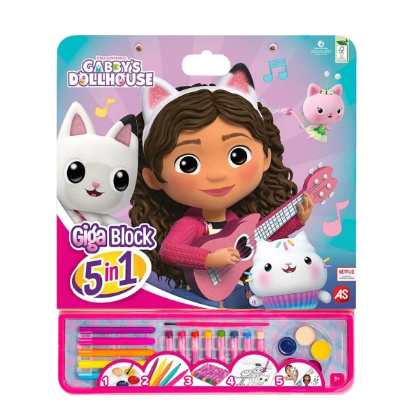 GIGA BLOCK ΣΕΤ ΖΩΓΡΑΦΙΚΗΣ DREAMWORKS GABBY\'S DOLLHOUSE 5 ΣΕ 1 ΓΙΑ 3+ ΧΡΟΝΩΝ