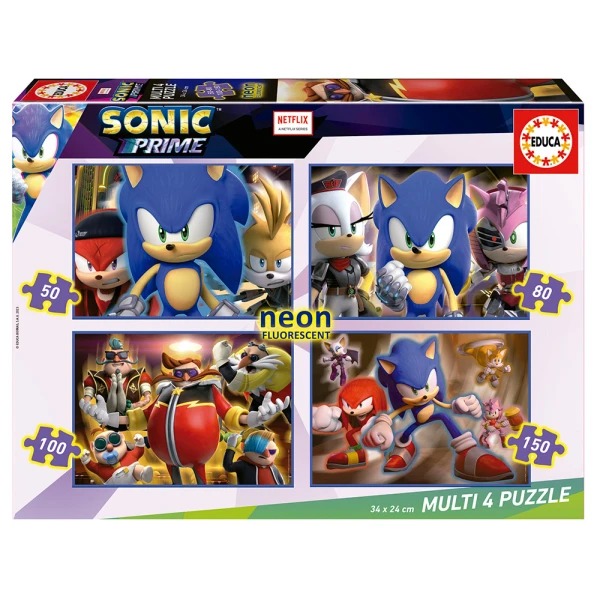 EDUCA ΣΕΤ 4 ΠΑΖΛ 50-80-100-150 τεμ. SONIC PRIME NEON