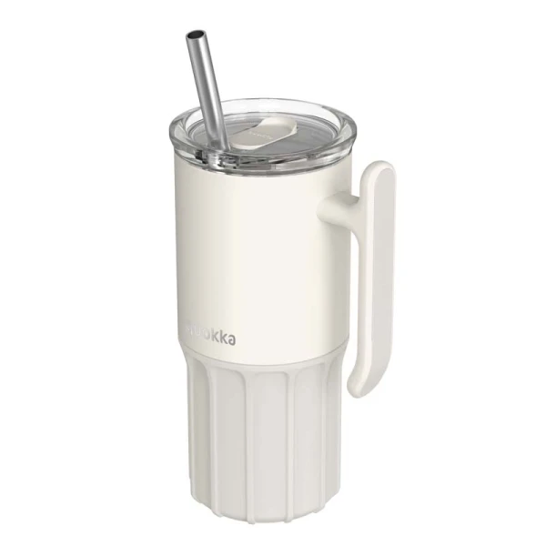 QUOKKA STAINLESS STEEL RAMBLER MUG WITH SILICONE BASE 720ml - IVORY