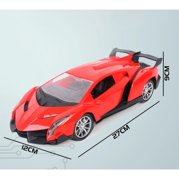 REMOTE CONTROL CAR 1:16 WITH LIGHTS USB 27MHz - RED