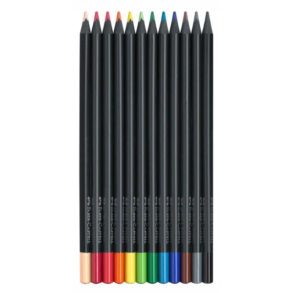 FABER-CASTELL WOODEN COLOURS BLACK EDITION SET 12 PENCILS