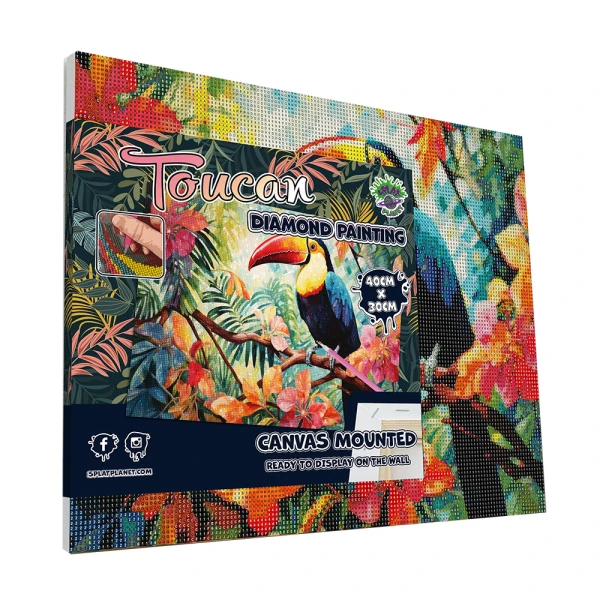 SPLAT PLANET DIAMOND PAINTING KIT ON FRAMED CANVAS 30X40 cm TOUCAN
