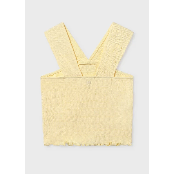 MAYORAL BLOUSE BRACES COTTON JERSEY CRINKLED VANILLA  