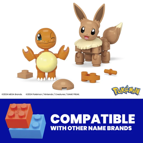 MEGA POKEMON POKEBALL 40 pcs SET OF 2 - CHARMANDER & EEVEE