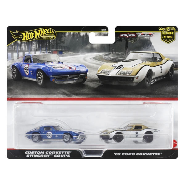 HOT WHEELS COLLECTIBLE CARS SET OF 2 - CUSTOM CORVETTE STINGRAY COUPER & \'69 COPO CORVETTE