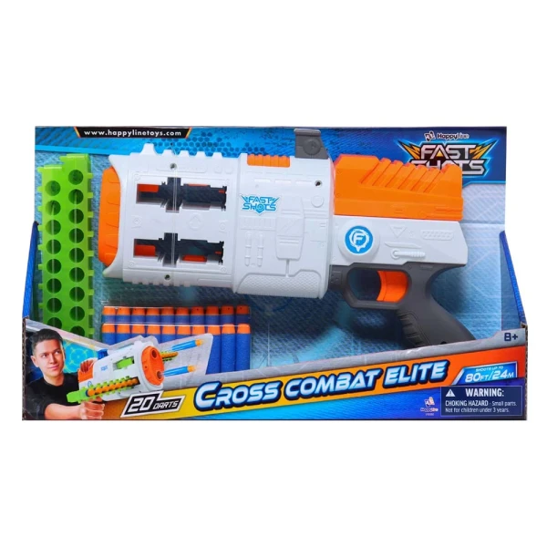 FAST SHOTS CROSS COMBAT ELITE WITH 20 FOAM DARTS AND 2 CARTRIDGES