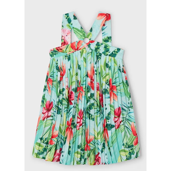 MAYORAL DRESS PLEATED PRINTED LIGHT BLUE 