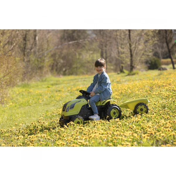 SMOBY FARMER XL GREEN TRACTOR AND TRAILER 