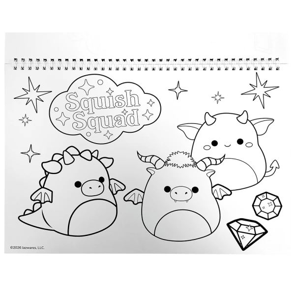 DRAWING PAD 23X33 cm 40 SHEETS AND STICKERS SQUISHMALLOWS