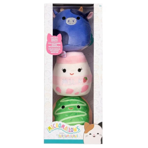 MICROMALLOWS - ΣΕΤ 3 ΛΟΥΤΡΙΝΑ 6 εκ. SQUISHMALLOWS DAISUKE THE MACHA DONUT - INFRED THE COW - AMELIE THE STRAWBERRY MILK