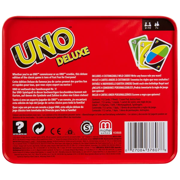 ΕΠΙΤΡΑΠΕΖΙΟ ΚΑΡΤΩΝ UNO DELUXE ΜΕΤΑΛΛΙΚΟ ΚΟΥΤΙ