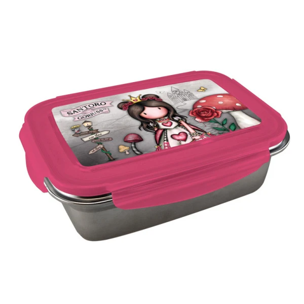 STAINLESS STEEL FOOD CONTAINER 800ml RED GORJUSS