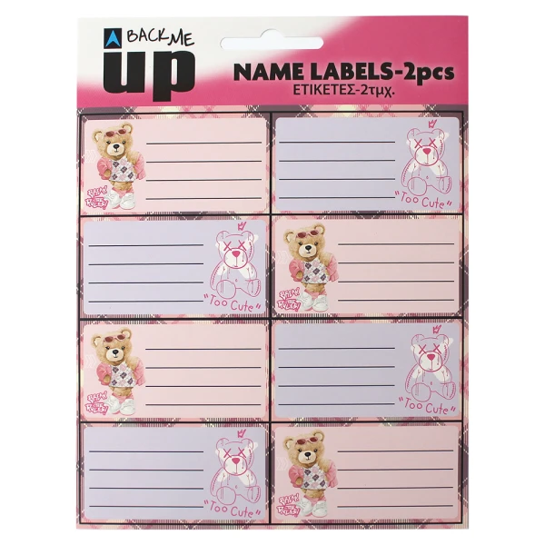 BACK ME UP STICKER LABELS 2 pcs SCOTCH BEAR