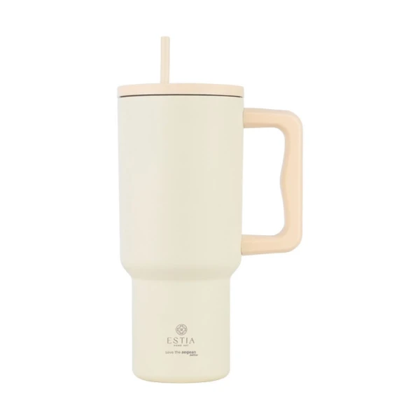 ESTIA HOME ART ΠΟΤΗΡΙ XL 900ml ΜΕ ΚΑΛΑΜΑΚΙ - LILY WHITE