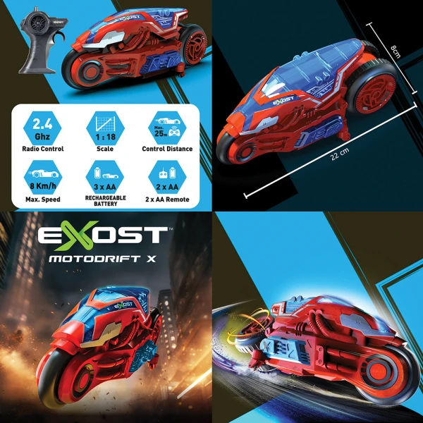 EXOST MOTORDRIFT X REMOTE CONTROL STUNT BIKE