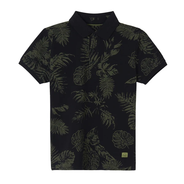 MAYORAL SHORT SLEEVES POLO STAMPED BLACK