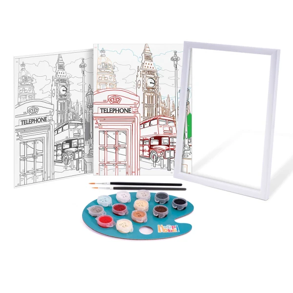 HAPPIHOBBI PAINT & FRAME BY NUMBERS MAJESTIC LONDON FOR 12+ YEARS