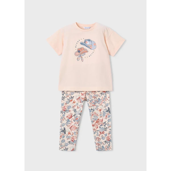 MAYORAL SET LEGGINGS PRINTED SALMON 