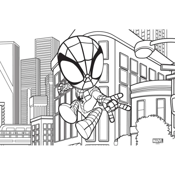 DRAWING PAD 23Χ33 cm 40 SHEETS WITH STICKERS & STENCIL SPIDEY - 2 DESIGNS