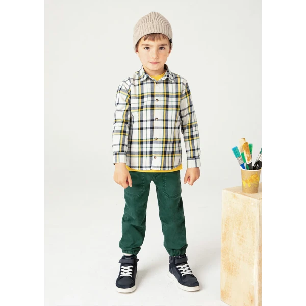 MAYORAL SHIRT LONG SLEEVES CHECKERED YELLOW