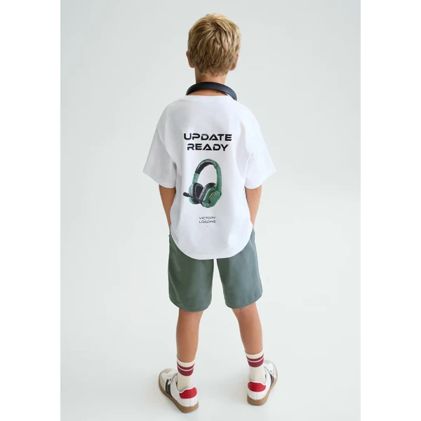 MAYORAL SET COTTON JERSEY PRINT BEHIND LIGHT GREEN