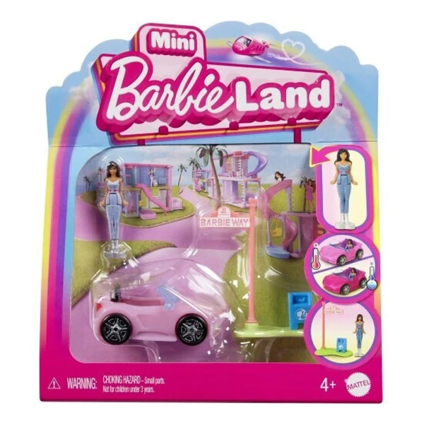 BARBIE MINI BARBIELAND DOLL WITH CONVERTIBLE CAR