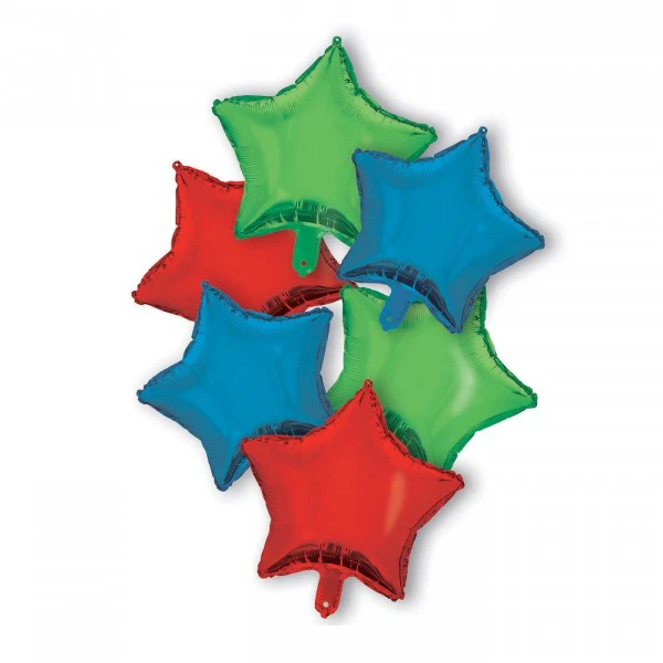 BALLOONS SET RED-BLUE-GREEN FOIL 46 cm