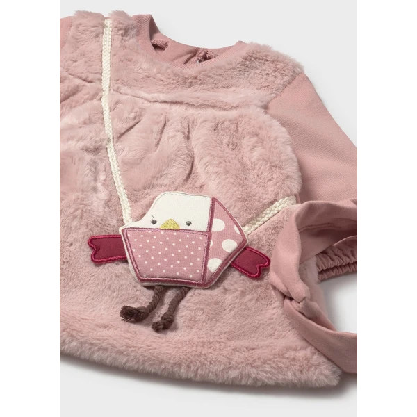 MAYORAL DRESS COORDINATED FUR PINK 