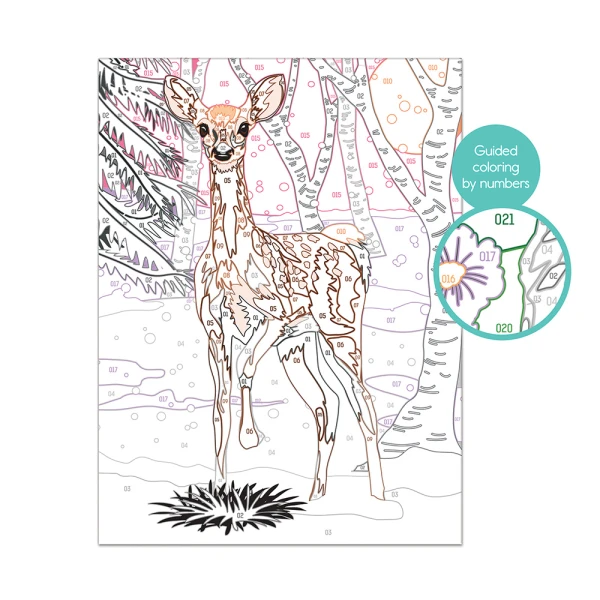 PAINT & FRAME PAINT BY NUMBERS SNOW DEER FOR AGES 9+