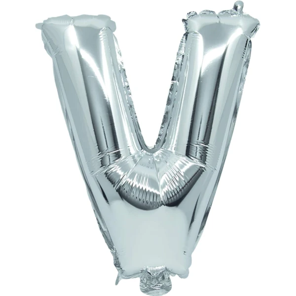 ΜΠΑΛΟΝΙ ΑΣΗΜΙ FOIL 32 cm ΓΡΑΜΜΑ V ΚΑΙ ΚΑΛΑΜΑΚΙ