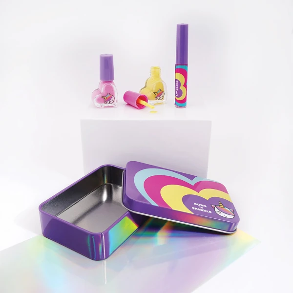 HAPPIHOBBI BEAUTY SET IN METAL CASE SPARKLE LOVE - 2 DESIGNS