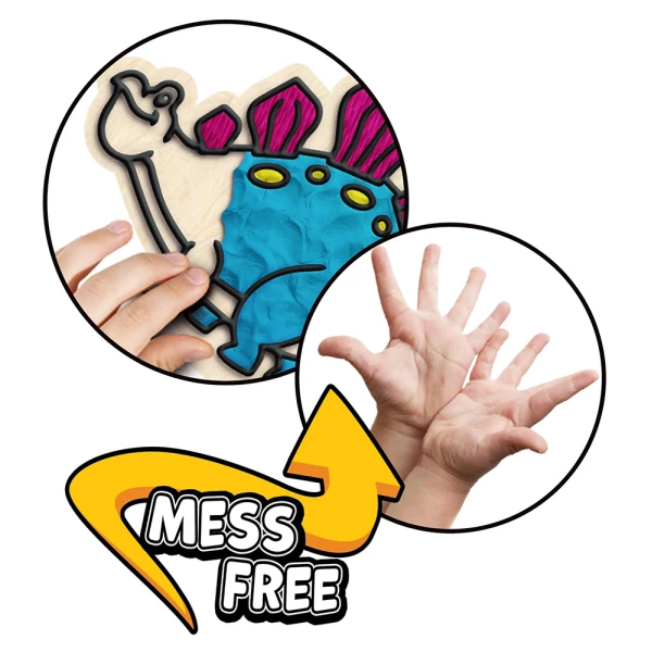 SPLAT PLANET MESS-FREE PAINT KIT WITH CLAY DINOSAUR