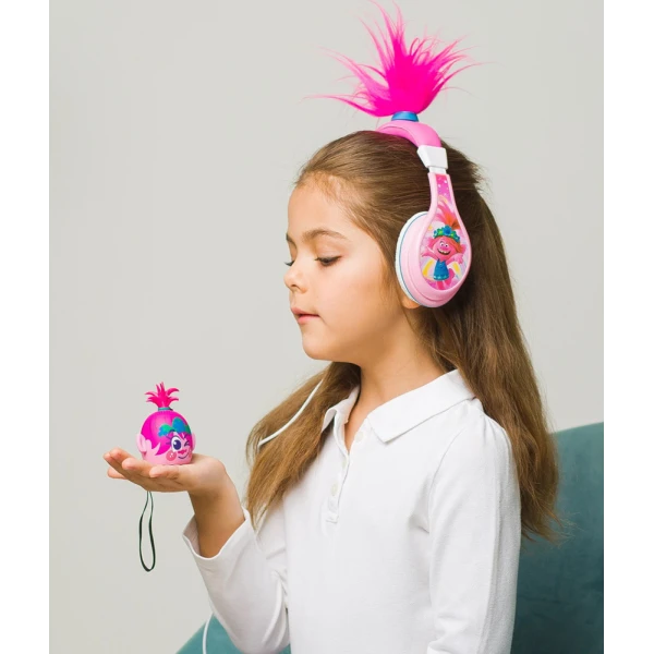 EKIDS TROLLS WORLD TOUR ΦΟΡΗΤΟ ΗΧΕΙΟ BLUETOOTH ΓΙΑ ΠΑΙΔΙΑ ΜΕ ΛΟΥΡΑΚΙ ΚΑΡΠΟΥ