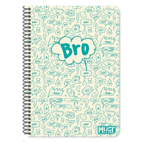 MUST TEAM SPIRAL NOTEBOOK A4 3-SUBJECT 90 SHEETS – QUOTES (4 DESIGNS)