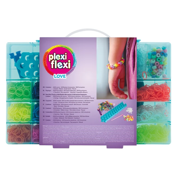 PLEXI-FLEXI LOVE LARGE CASE WITH 4500 LOOMS & 100 CHARMS FOR AGES 5+ 