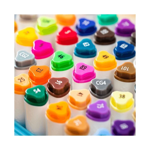 DELI DOUBLE-TIP WASHABLE DESIGN MARKERS IN PLASTIC CASE 36 COLORS