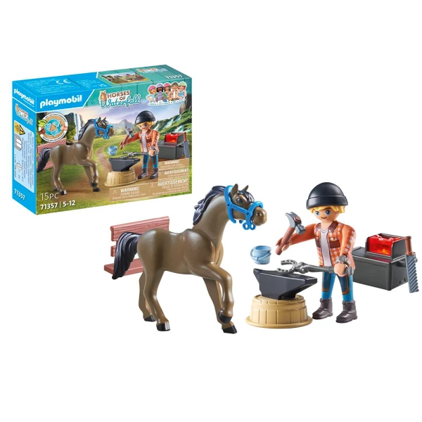 PLAYMOBIL HORSES OF THE WATERFALL FARRIER BEN AND ACHILLES
