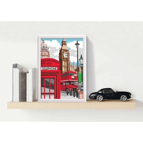 HAPPIHOBBI PAINT & FRAME BY NUMBERS MAJESTIC LONDON FOR 12+ YEARS