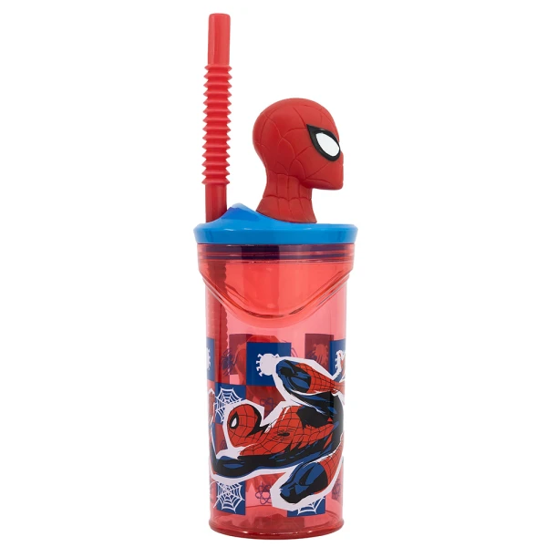 ΠΑΙΔΙΚΟ ΠΟΤΗΡΙ 360ml ΜΕ 3D ΦΙΓΟΥΡΑ SPIDERMAN ARACHNID GRID