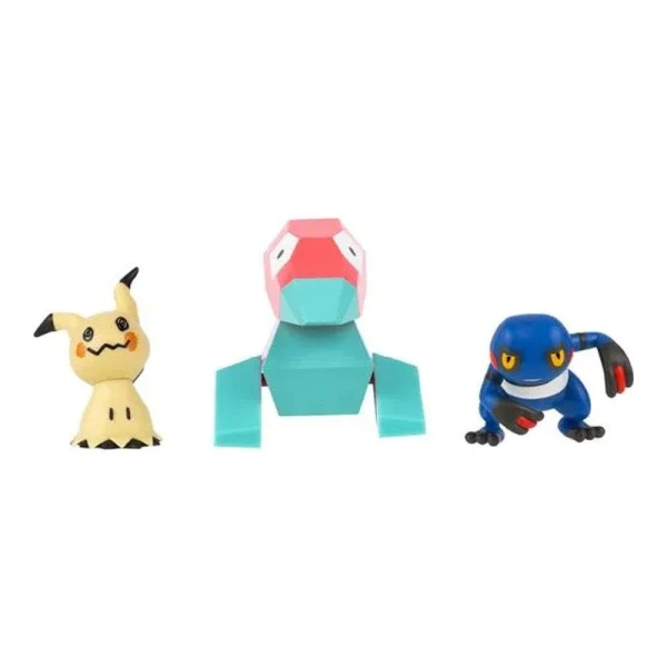 POKEMON FIGURES W25 CROAGUNK-MIMIKYU-POLYGON