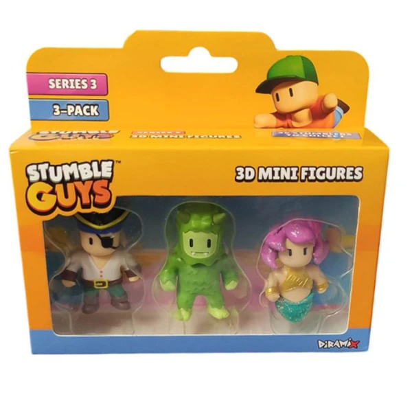 STUMBLE GUYS SERIES 3 3D MINI FIGURES 3 PACK - SEVERAL DESIGNS