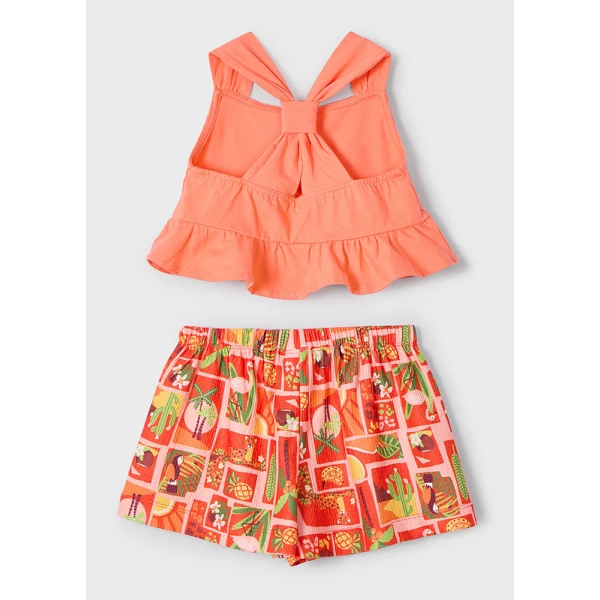 MAYORAL SET SHORTS COTTON  TANGERINE 