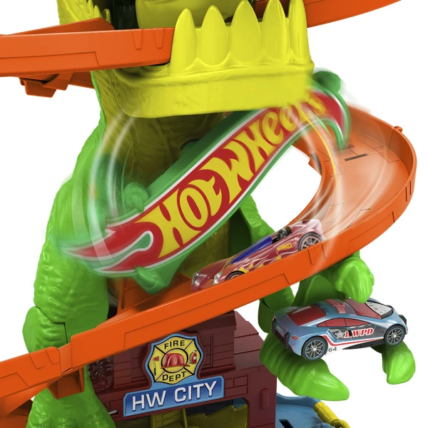 HOT WHEELS CITY T-REX vs FIRE STATION