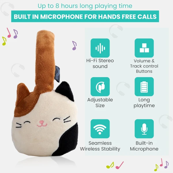 SQUISHMALLOWS ΛΟΥΤΡΙΝΑ ΑΚΟΥΣΤΙΚΑ BLUETOOTH - CAM THE CAT