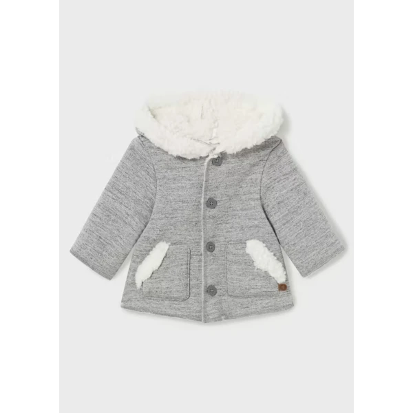 MAYORAL COAT COTTON WOOL INTENSE GREY