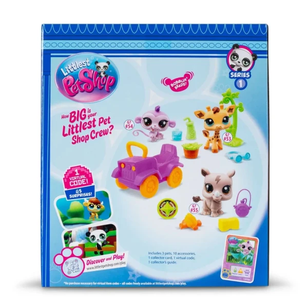 LITTLEST PETSHOP FIGURES 3 pcs. WITH ACCESSORIES - SAFARI