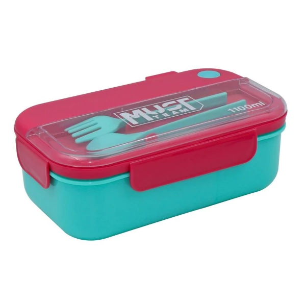 MUST FOOD CONTAINER 1100ml 21.5X12.5X8 cm LIGHT BLUE-FUCHSIA