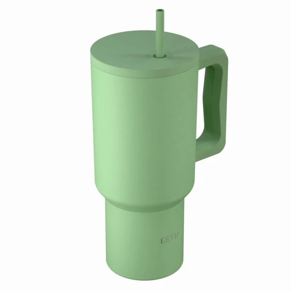 ESTIA HOME ART THERMAL BOTTLE STRAW TUMBLER XL 900ml - PINE