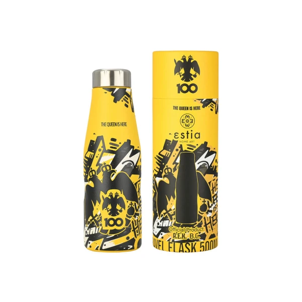 ESTIA HOME ART ΘΕΡΜΟΣ TRAVEL FLASK 500ml - AEK BC THE QUEEN IS HERE